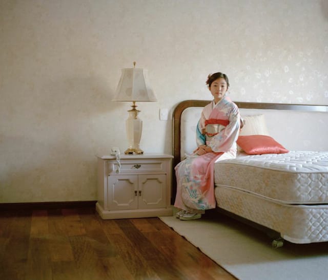 "Hermana" by Ricardo Nagaoka shows his teenage sister wearing a traditional Japanese kimono.