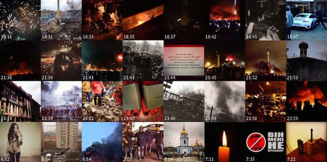 144 Hours in Kiev: a selection of images shared during the protests, arranged by time
