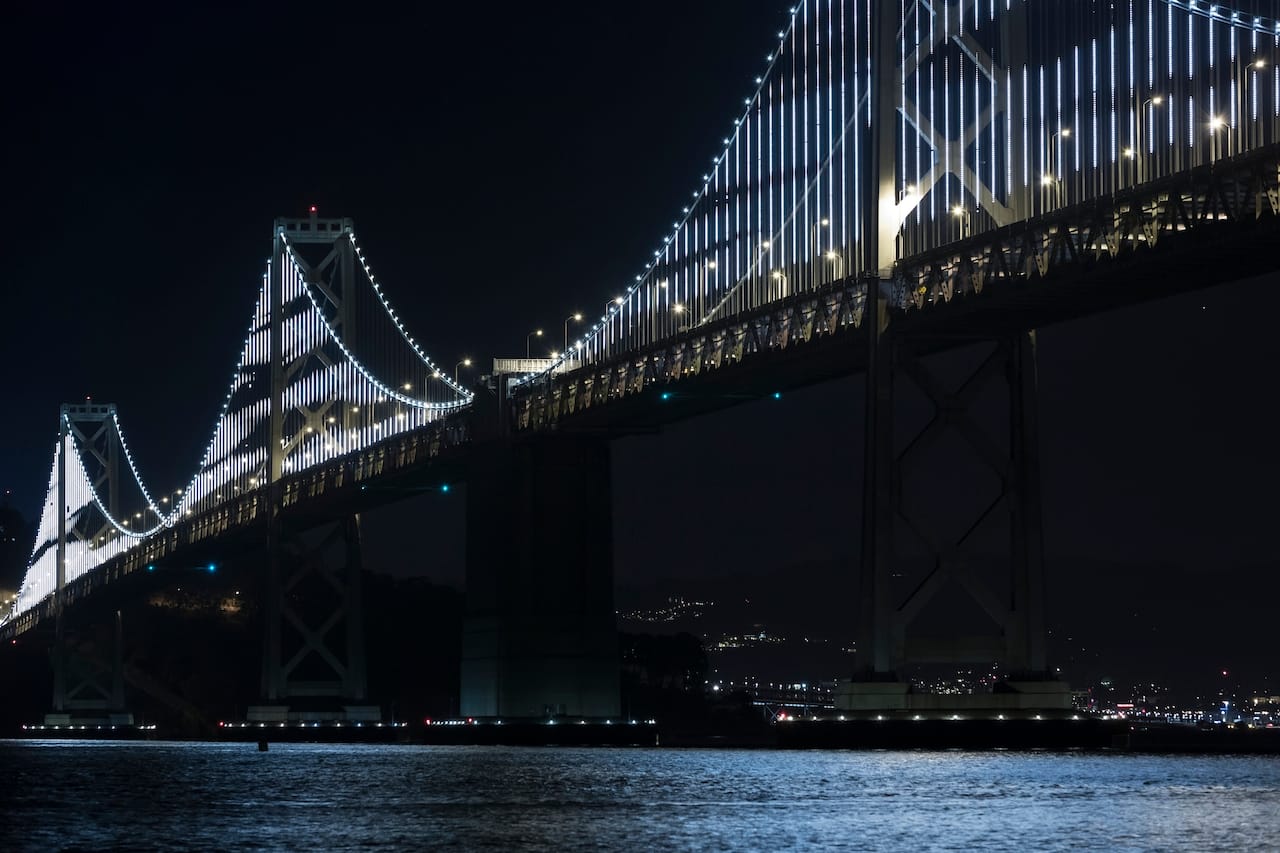 The Bay Lights San Francisco, CA Photograph © James Ewing, 2014, courtesy The Cultural Landscape Foundation.