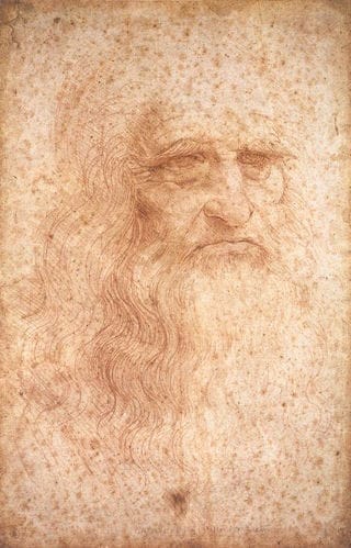 Leonardo da Vinci, "Portrait of a Man in red chalk" (c.1512) (via wikipedia.org)
