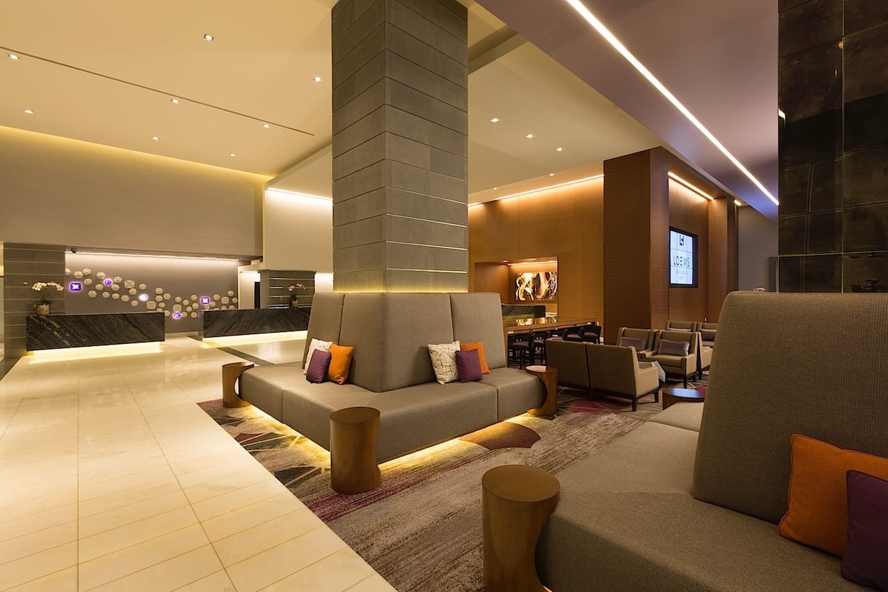 The lobby of the Loews Hollywood Hotel (photo via loewshotels.com)