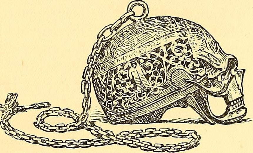 The Mary Queen of Scots skull watch (1896 illustration) (via Internet Archive Book Images)