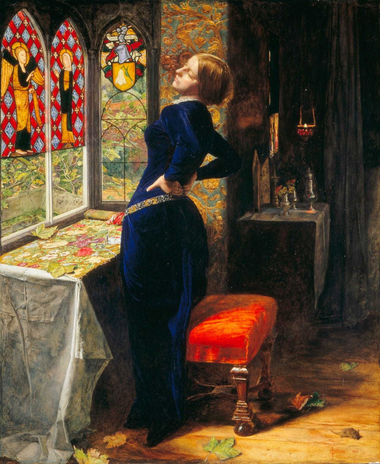 Sir John Everett Millais, Mariana, 1851, oil on panel.  Tate, London, United Kingdom/Art Resource, NY.