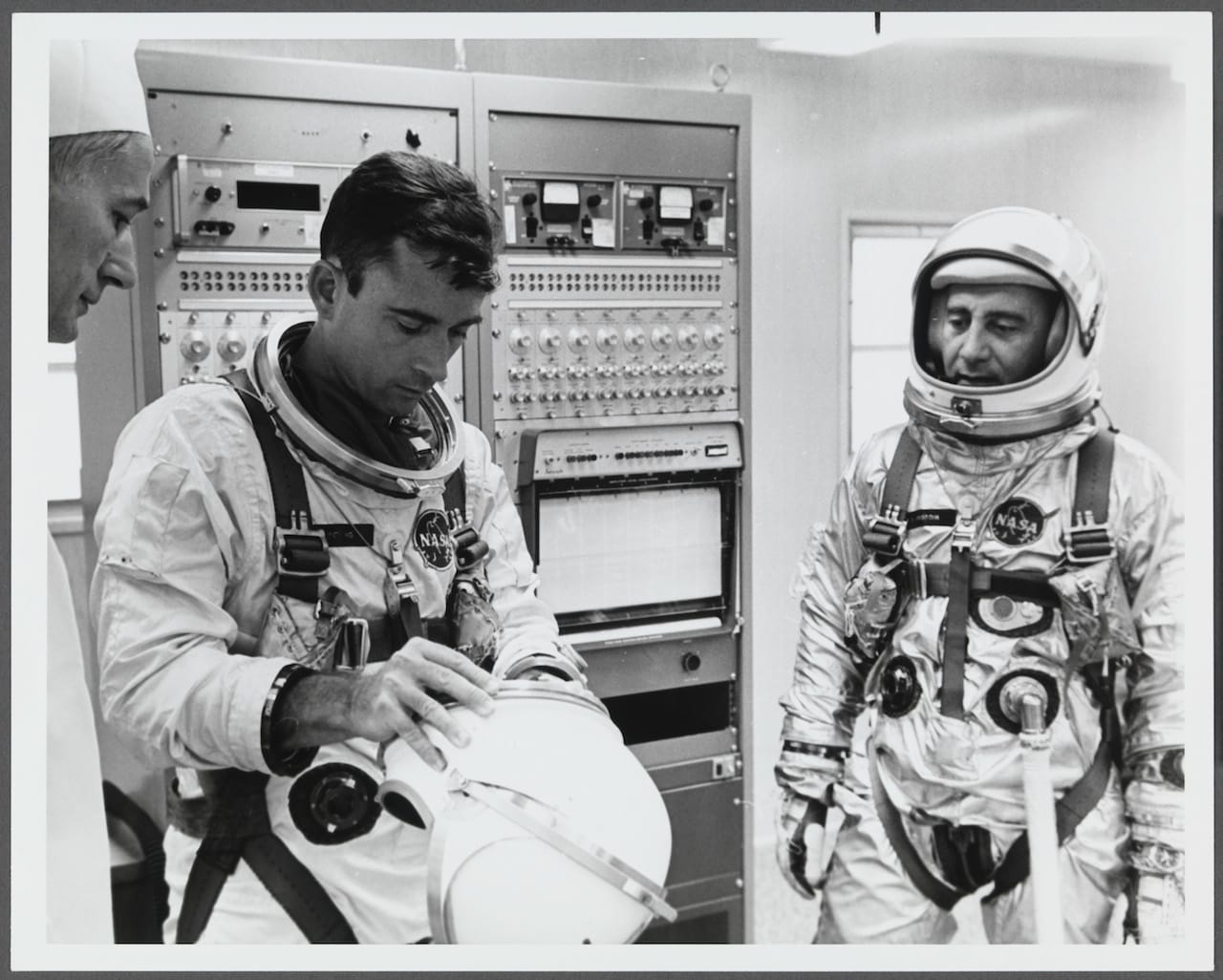 Norman Rockwell, "Reference photo for The Longest Step (Grissom & Young Suiting Up)" (1965)