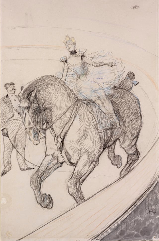Henri de Toulouse-Lautrec, “At the Circus: Bareback”, 1899. Gift of Mrs. Murray S. Danforth. (Courtesy of the RISD Museum, Providence, RI)