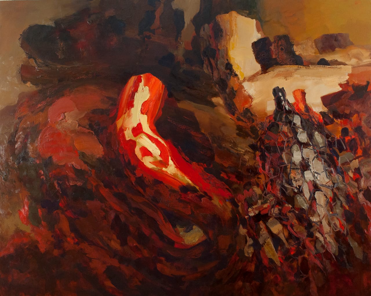 Dana Saulnier, "Untitled 9/12" (2012), oil on canvas, 56" x 70”