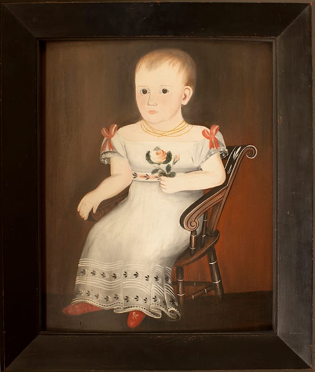 Sheldon Peck, Little Girl in a Windsor Arm Chair, ca. 1827–32, oil on panel. The Collection of Jonathan and Karin Fielding.