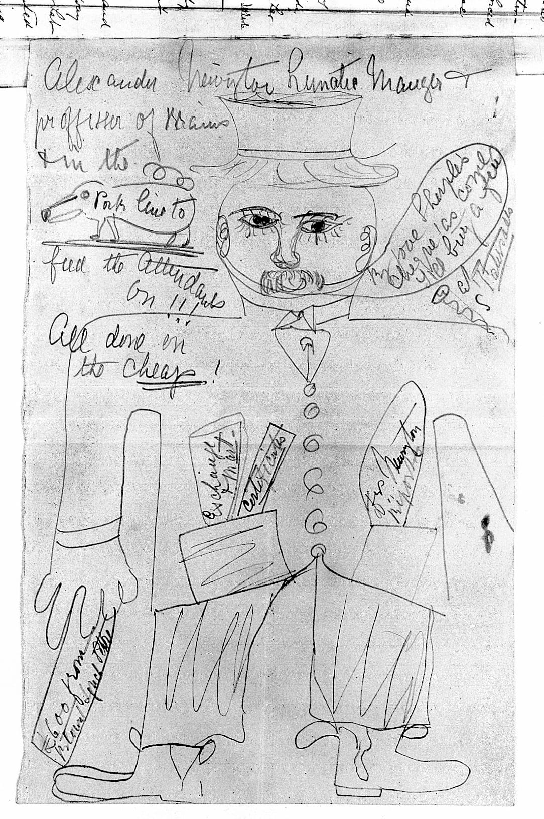 L0014756 Portrait of Dr Alexander Newington, 1891 Credit: Wellcome Library, London. Wellcome Images images@wellcome.ac.uk http://wellcomeimages.org Portrait of Dr Alexander Newington by a patient in the Ticehurst House (lunatic asylum) Pencil drawing 1891 By: Francesca Josephine SharplesTicehurst House Case book Published:  -  Copyrighted work available under Creative Commons Attribution only licence CC BY 4.0 http://creativecommons.org/licenses/by/4.0/