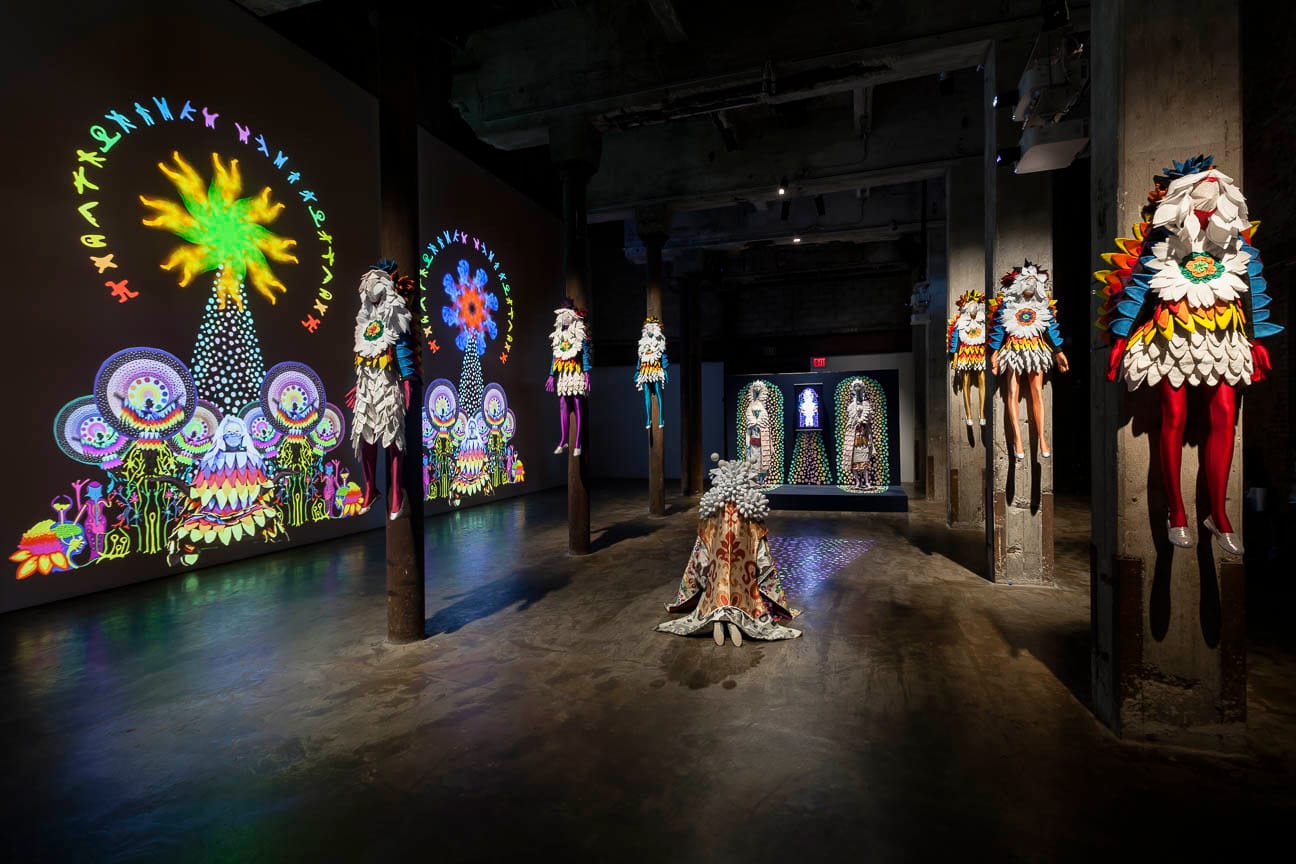 Installation view of Saya Woolfalk's Chimatek Beta Launch exhibition at Smack Mellon (all photos courtesy Smack Mellon unless otherwise noted)