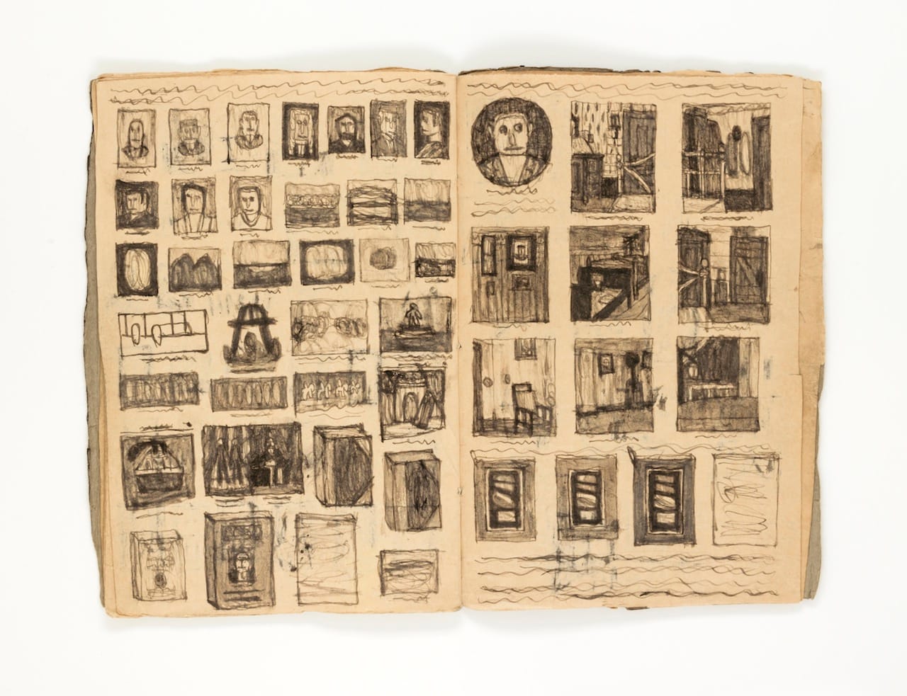 James Castle, "Untitled," n.d., found paper, soot, string, Smithsonian American Art Museum, Gift of the James Castle Collection and Archive and museum purchase through the Luisita L. and Franz H. Denghausen Endowment, 2013.27.52