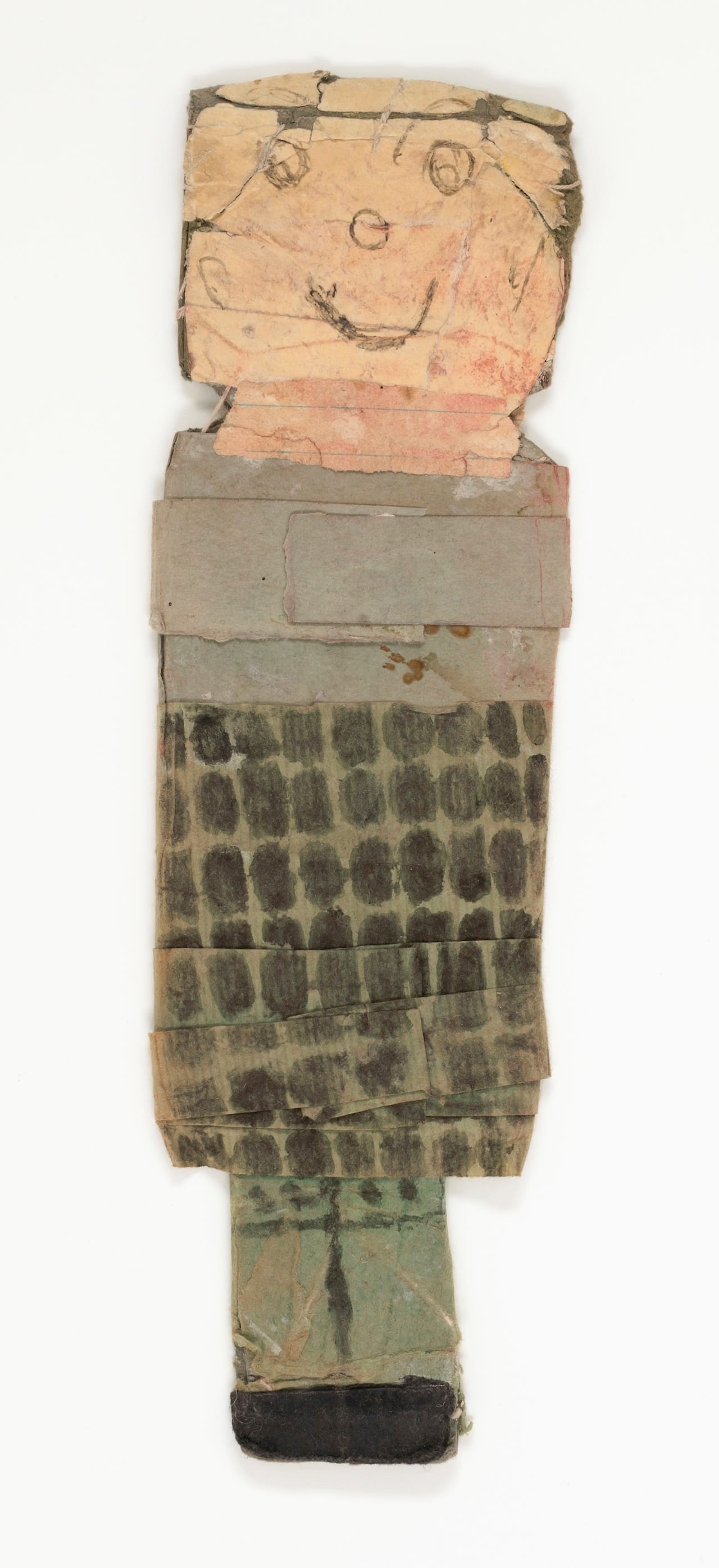 James Castle, "Untitled," n.d., found paper, soot, color of unknown origin, wheat paste, and string, Smithsonian American Art Museum, Gift of the James Castle Collection and Archive and museum purchase through the Luisita L. and Franz H. Denghausen Endowment, 2013.27.10