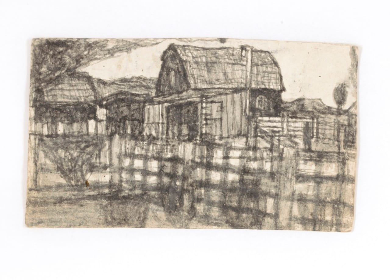 James Castle, "Untitled," n.d., found paper, soot, Smithsonian American Art Museum, Gift of the James Castle Collection and Archive and museum purchase through the Luisita L. and Franz H. Denghausen Endowment, 2013.27.18 Recto and Verso