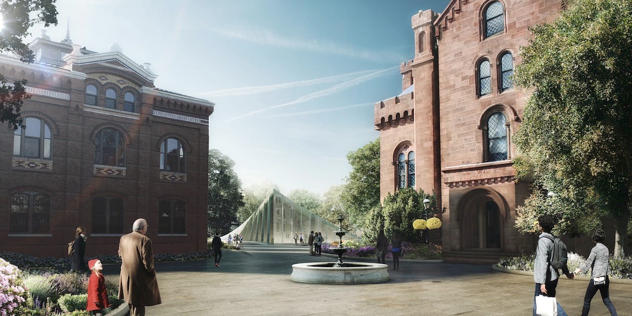 Artist's rendering of the Arts and Industries Building entrance (Image courtesy of the Smithsonian) 