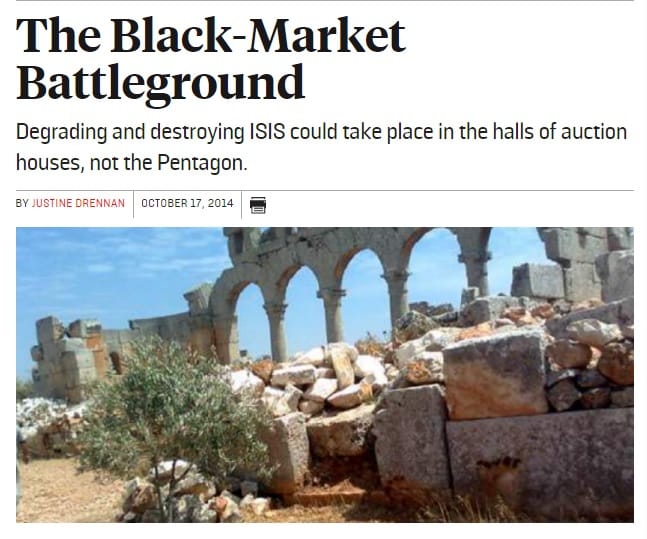 Drennan, 2014, iraq syria illicit antiquities trade 141017 Felch inspiration 141127