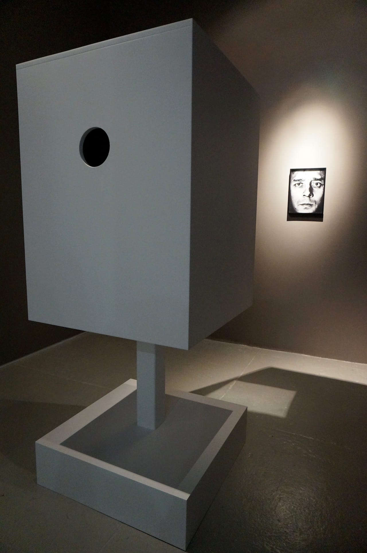 Dominique Lévy has fabricated Yves Klein's "Sculpture tactile," which he conceived in 1957 with a prototype but never made. You're supposed to stick your arm in that hole.