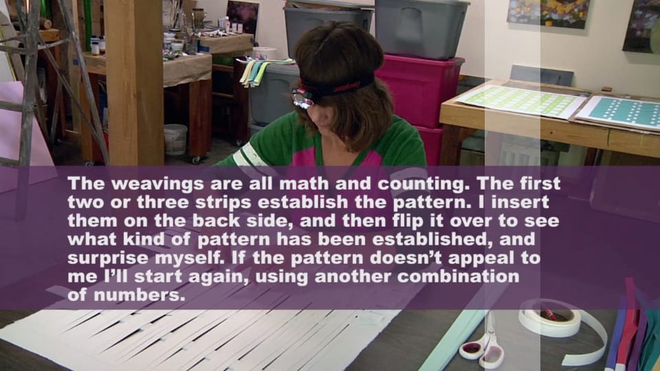 Still from David Robbins, "A few minutes with...Michelle Grabner" (screenshot via Vimeo)