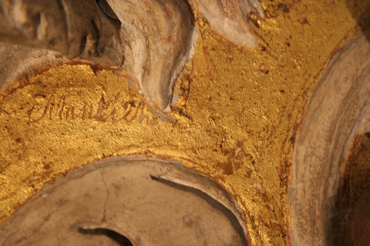 Rome, Palazzo Farnese, Annibale Carracci gallery, sub-basement level, graffiti by Johann Christian von Mannlich (photo © Charlotte Guichard, reproduced with the permission of the French Embassy in Rome)