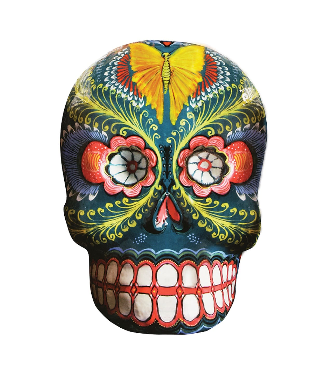 Leonardo Linares Vargas. Skull, 2001. Wire and papier-mâché, modeled and polychromed. Mexico City, Federal District, Mexico.  Image Courtesy of Fomento Cultural Banamex, A.C.
