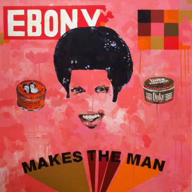 Jeremy Okai Davis, "Makes the Man" (2012), acrylic on canvas, 40 × 40 in. (via studiomuseum.org)