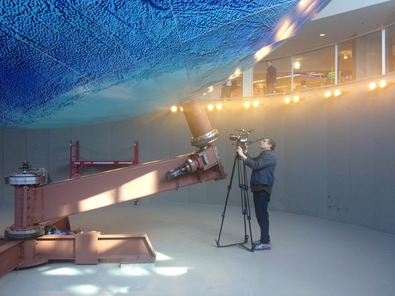 Sam Green at Eartha in Maine, the world's largest rotating globe (courtesy Sam Green)