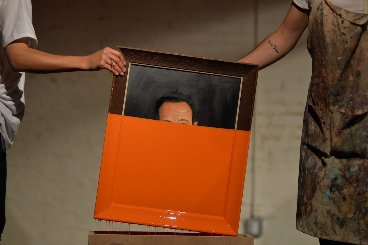 Oliver Jeffers, "Dipped Paintings" performance