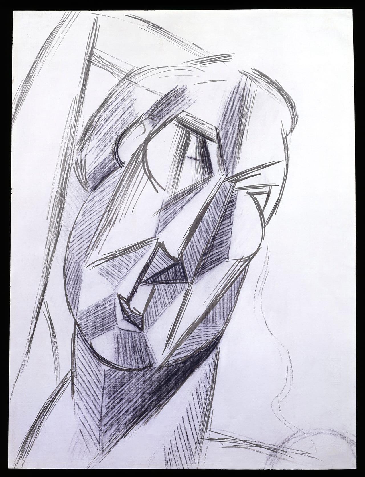 Pablo Picasso, "Tete (Head of Fernande)" (1909), gouache and pencil on paper, 24 1/2 x 18 1/4 in. (62.2 x 46.4cm) (©2014 Estate of Pablo Picasso/Artists Rights Society, NY) (click to enlarge)