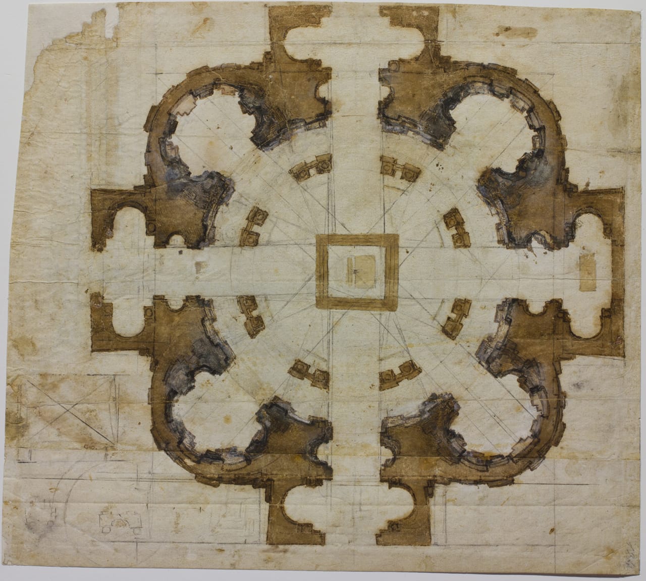 Michelangelo, “Plan for the church of San Giovanni dei Fiorentini in Rome” (1559–60)