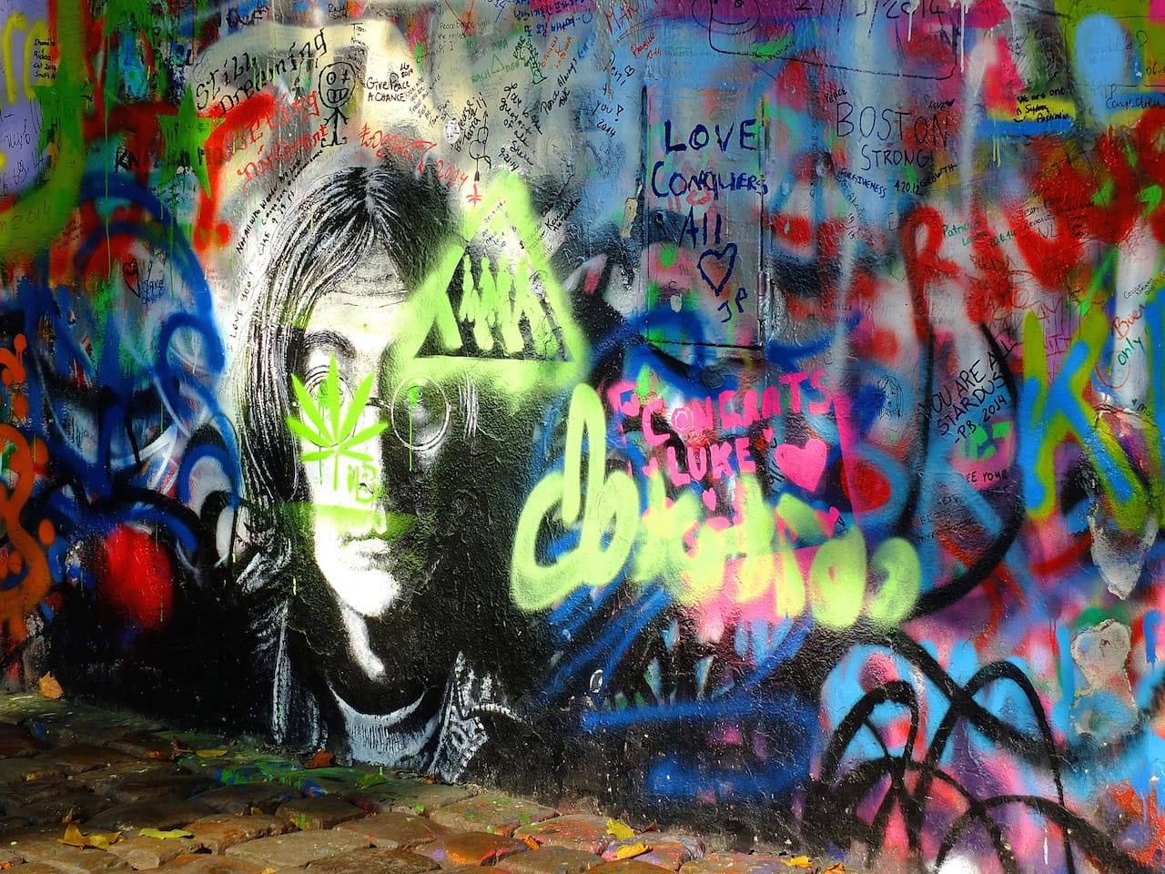 The John Lennon Wall in October 2014 (photo by  Steven Feather/Flickr)