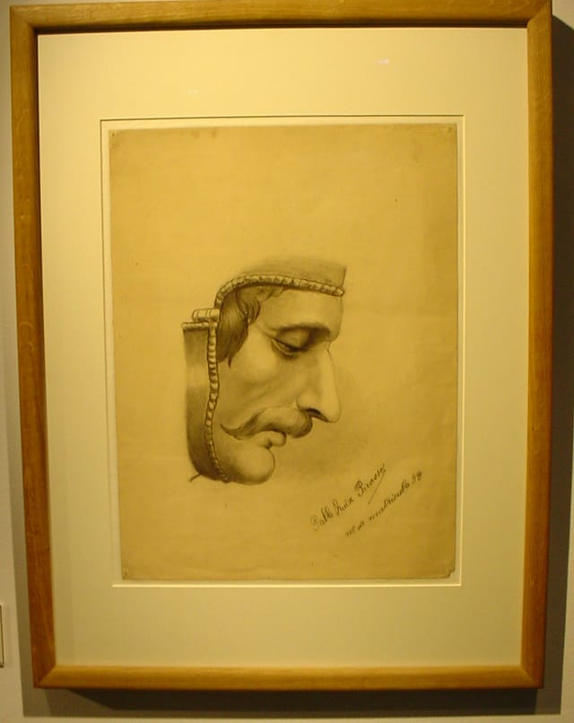 Pablo Picasso, "Profil gauche d'homme a la moustache et au casque" (1892)