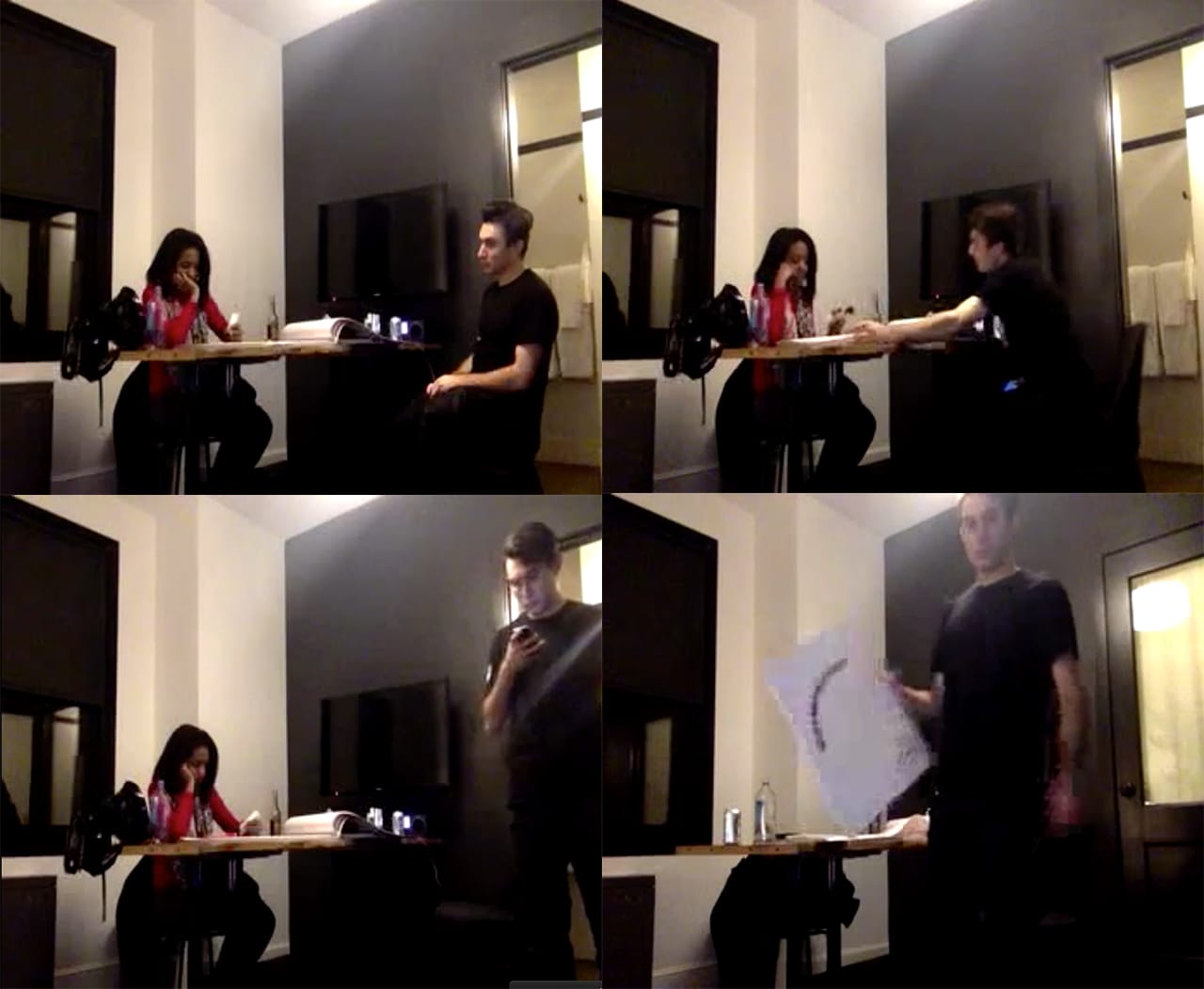 Ripps with Brooke, the female masseuse he hired to drawing pictures for his hotel residency (screenshots for by author, via )