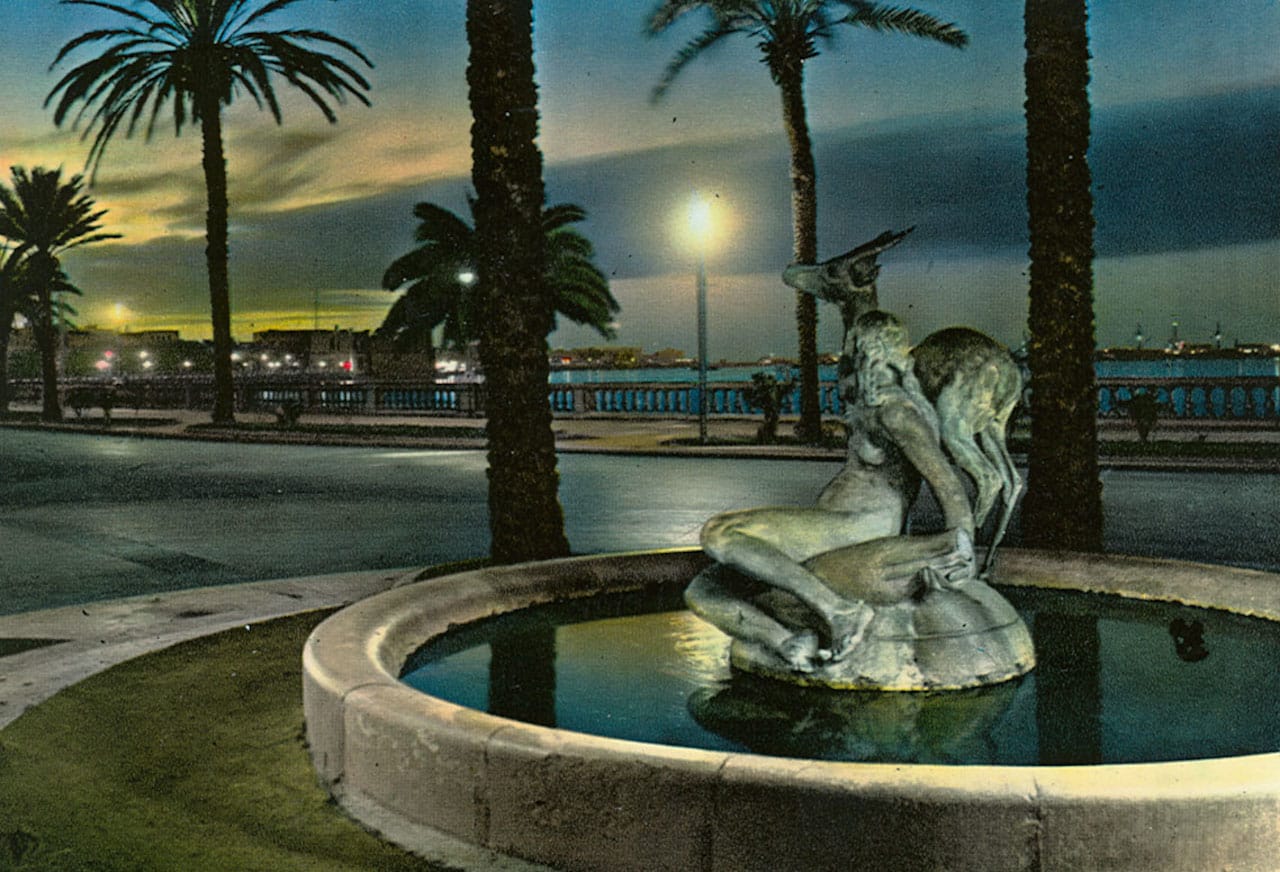 The "Gazelle and the Beauty" fountain in Tripoli circa 1960–70 (photo via Wikimedia Commons)
