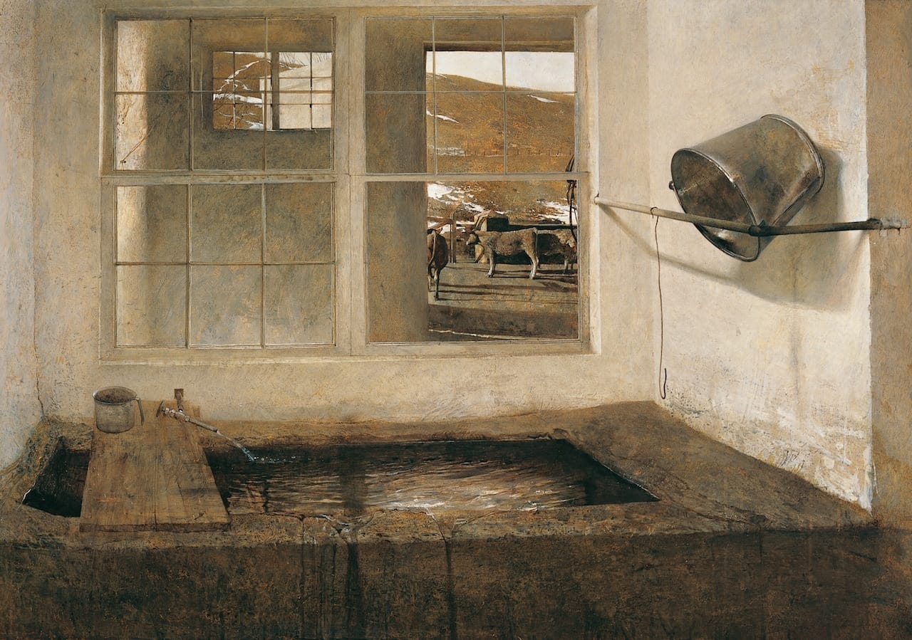 "Spring Fed," 1967, tempera on masonite © Andrew Wyeth. Collection of Bill and Robin Weiss