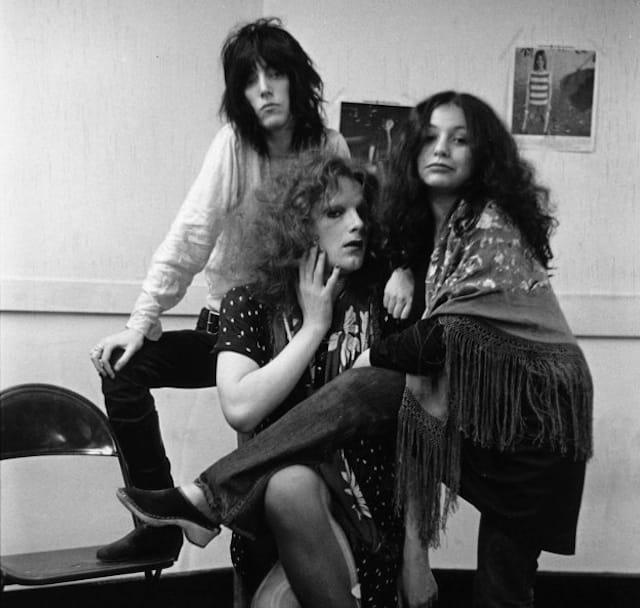 Patti Smith (left), Jackie Curtis (center), and Penny Arcade (right) (photo by Leee Black Childers)