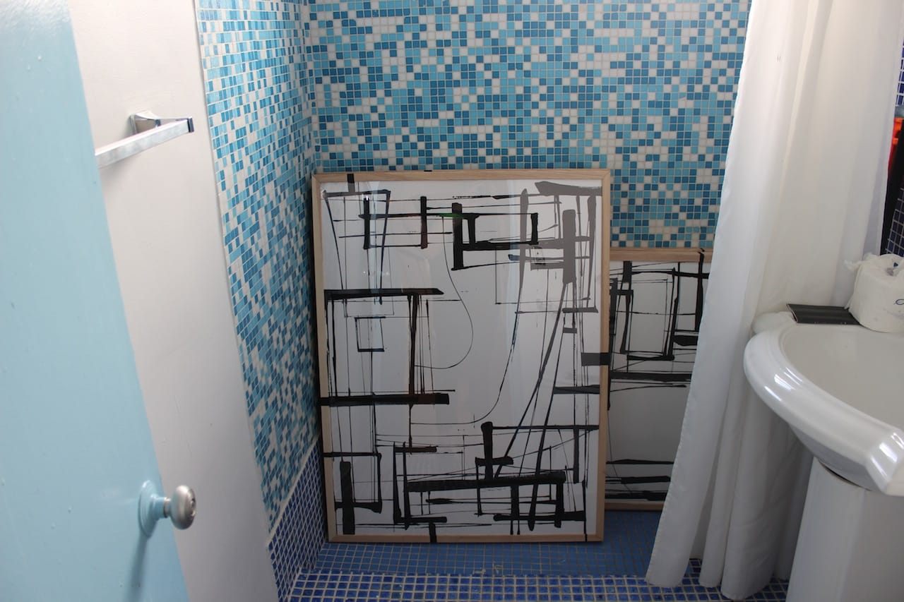 Unintentional bathroom installation in the Whitespace Gallery booth