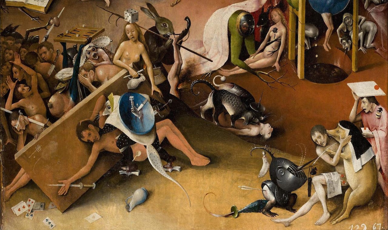 Detail of Hieronymus Bosch, "The Garden of Earthly Delights - Hell" (circa 1480–1505) (via Wikimedia Commons)