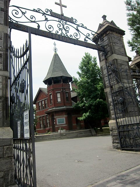 Gate & gatehouse of Old Calvary Cemetery in Queens