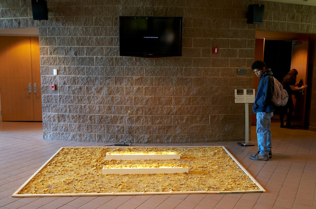 "43 Days, 43 Names," a memorial by Javier Sanchez to the 43 students murdered by police in Mexico ( Image courtesy of R. Marsh Starks / UNLV Photo Services)