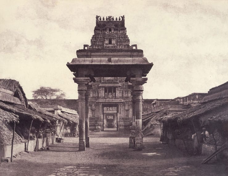 Linnaeus Tripe, Seeringham: Great Pagoda, Munduppum inside Gateway, January 1858, albumen print, The British Library, London