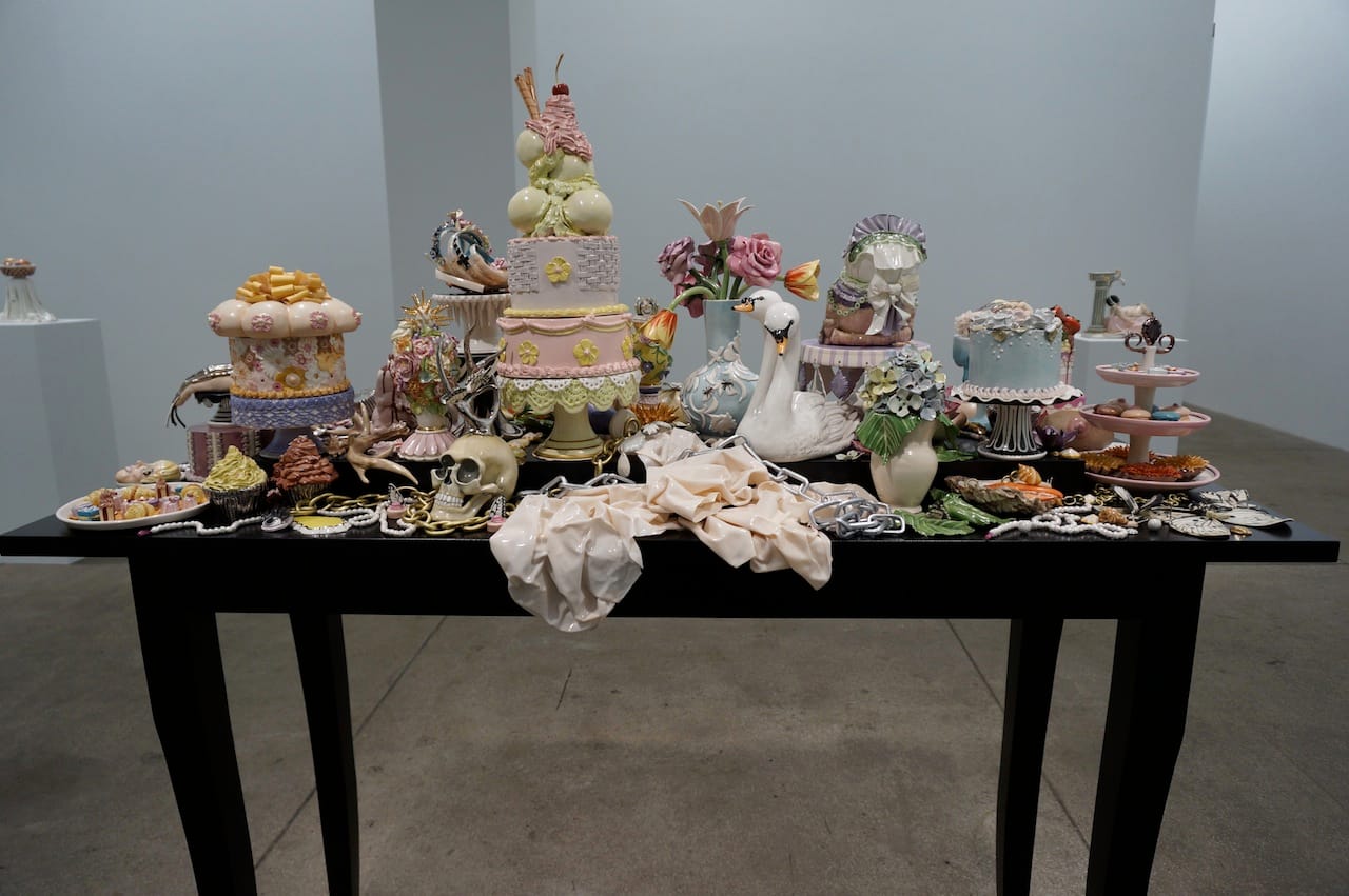 Installation view, 'Jessica Stoller: Spoil' at PPOW (photo by Jillian Steinhauer for Hyperallergic) (click to enlarge)