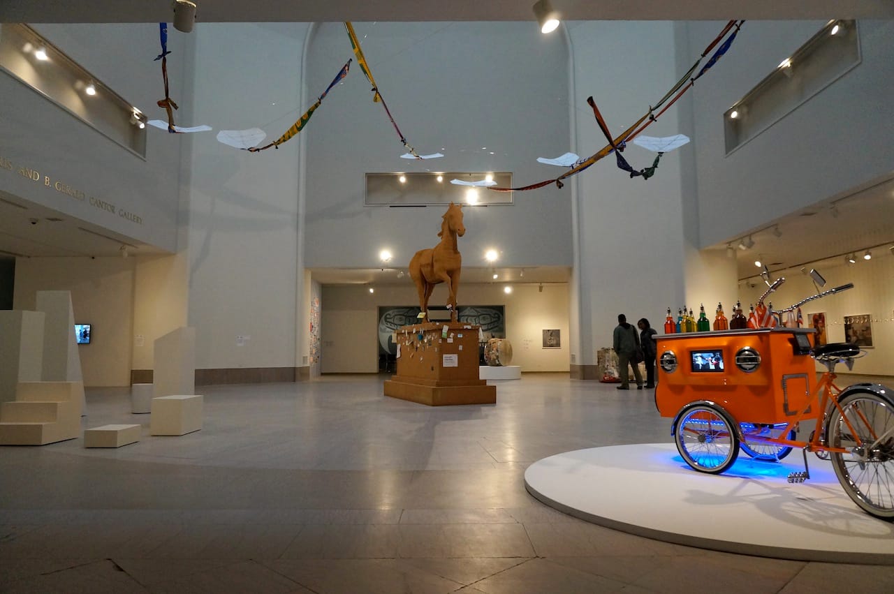 Installation view, 'Crossing Brooklyn,' with Miguel Luciano's "Pimp My Piragua" at right (click to enlarge)