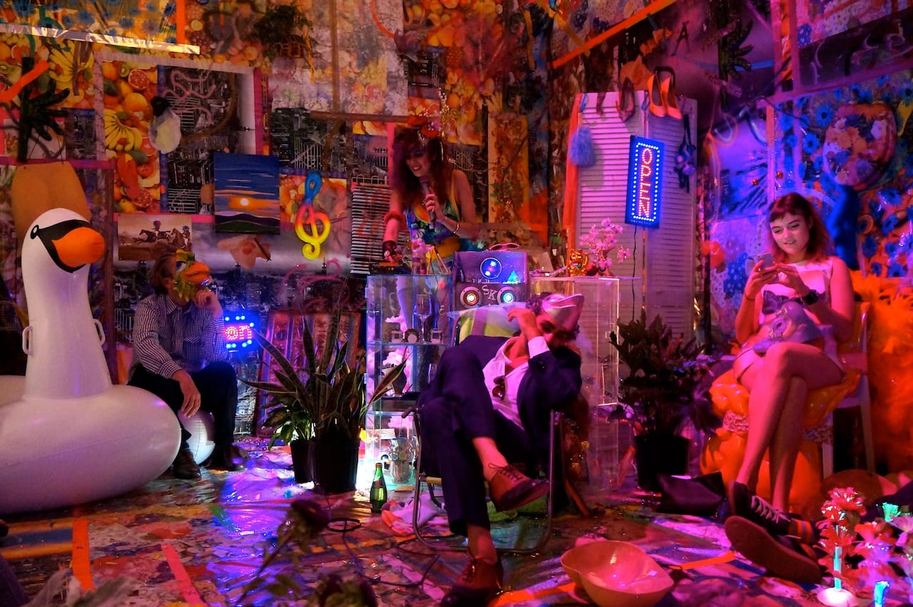 Inside Mendes Wood gallery's booth (all photos by the author for Hyperallergic)