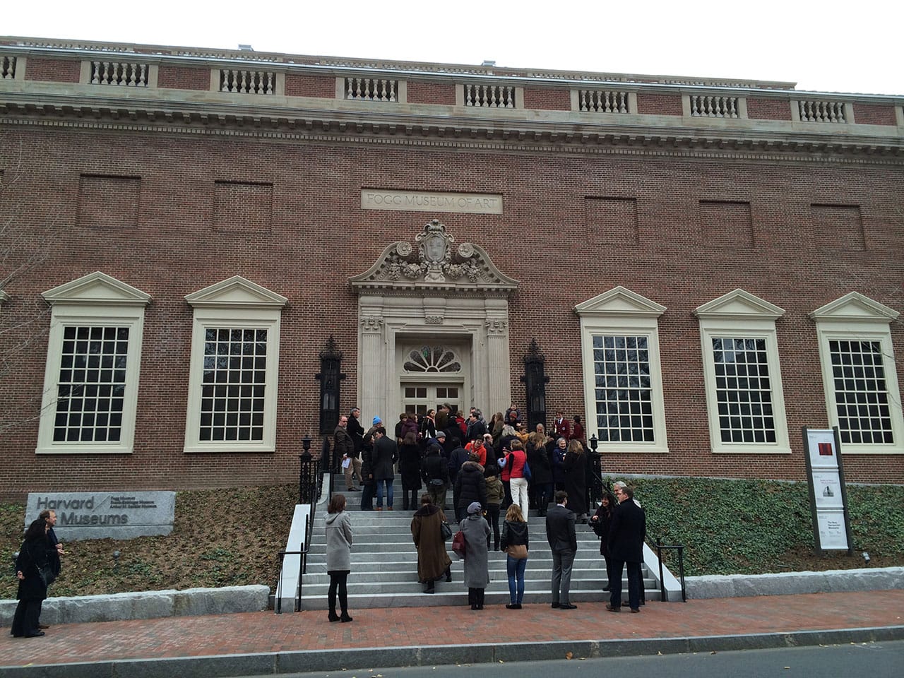 The exterior of the new Harvard Art Museums on opening date