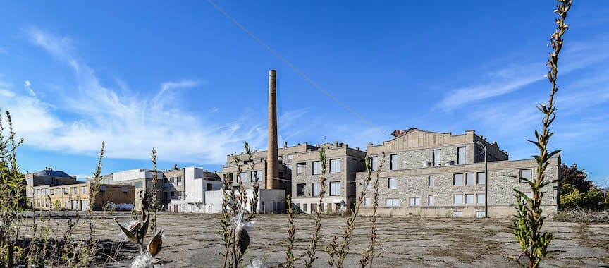 One of the buildings at the future site of Galapagos Detroit