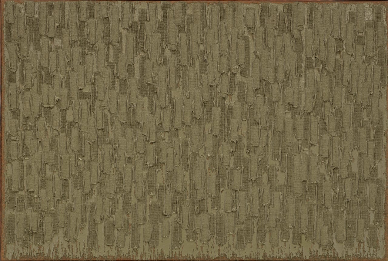 Ha Chonghyun, "Conjunction 92-99" (1992), oil on canvas, 47 1/4 x 70 7/8 in (120 x 180 cm) (photo by Genevieve Hanson) (all images courtesy the artist and Blum & Poe, Los Angeles)