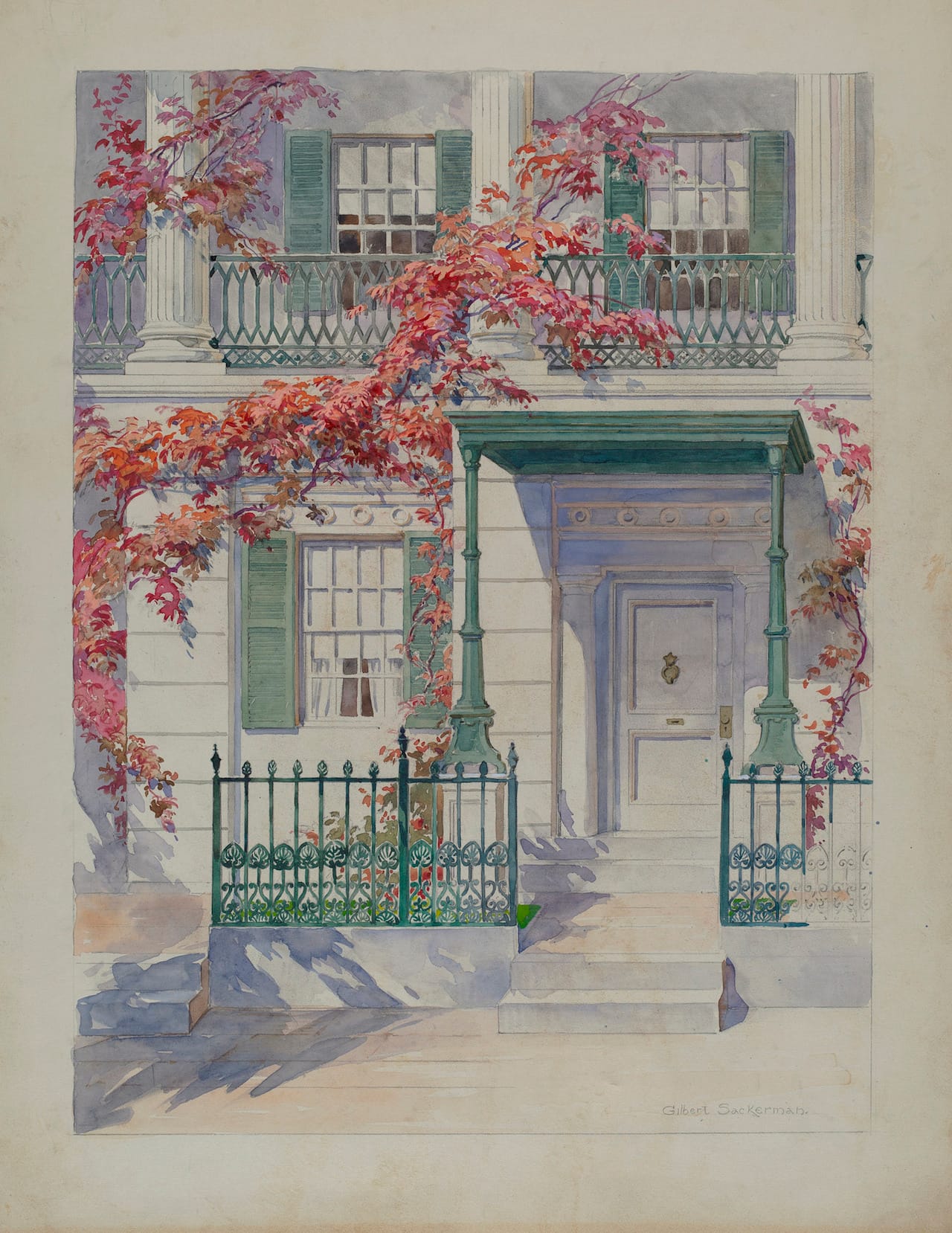 Gilbert Sackerman, Ornamental Iron, American, active c. 1935, c. 1936, watercolor, graphite, and goauche on paperboard, Index of American Design