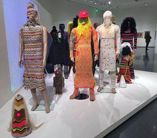 Forcefield's Dude sculptures at What Nerve! (photo by Hrag Vartanian for Hyperallergic)