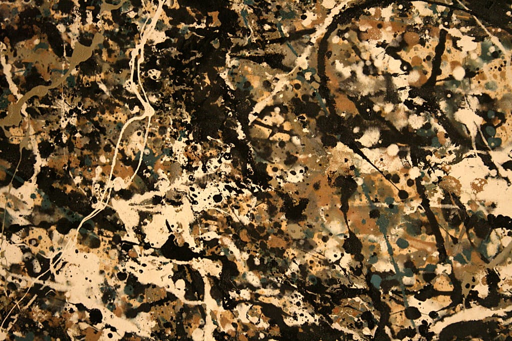 Detail of Jackson Pollock's "One: Number 31" (1950) at MoMA (photograph by Divya Thakur, via Flickr)