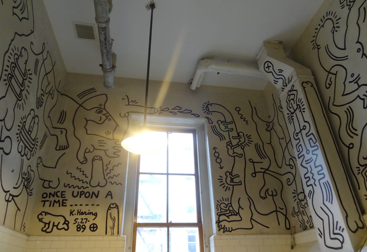 Detail of Keith Haring's "Once Upon a Time" (1989) at the LGBT Center