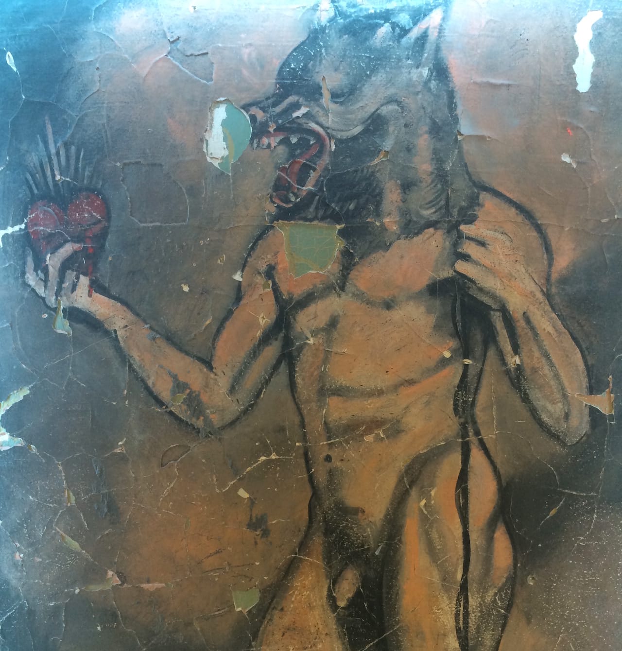 Detail of Barbara Sandler's mural "Nijinsky" (1989) in the LGBT Center's Kaplan Assembly Hall