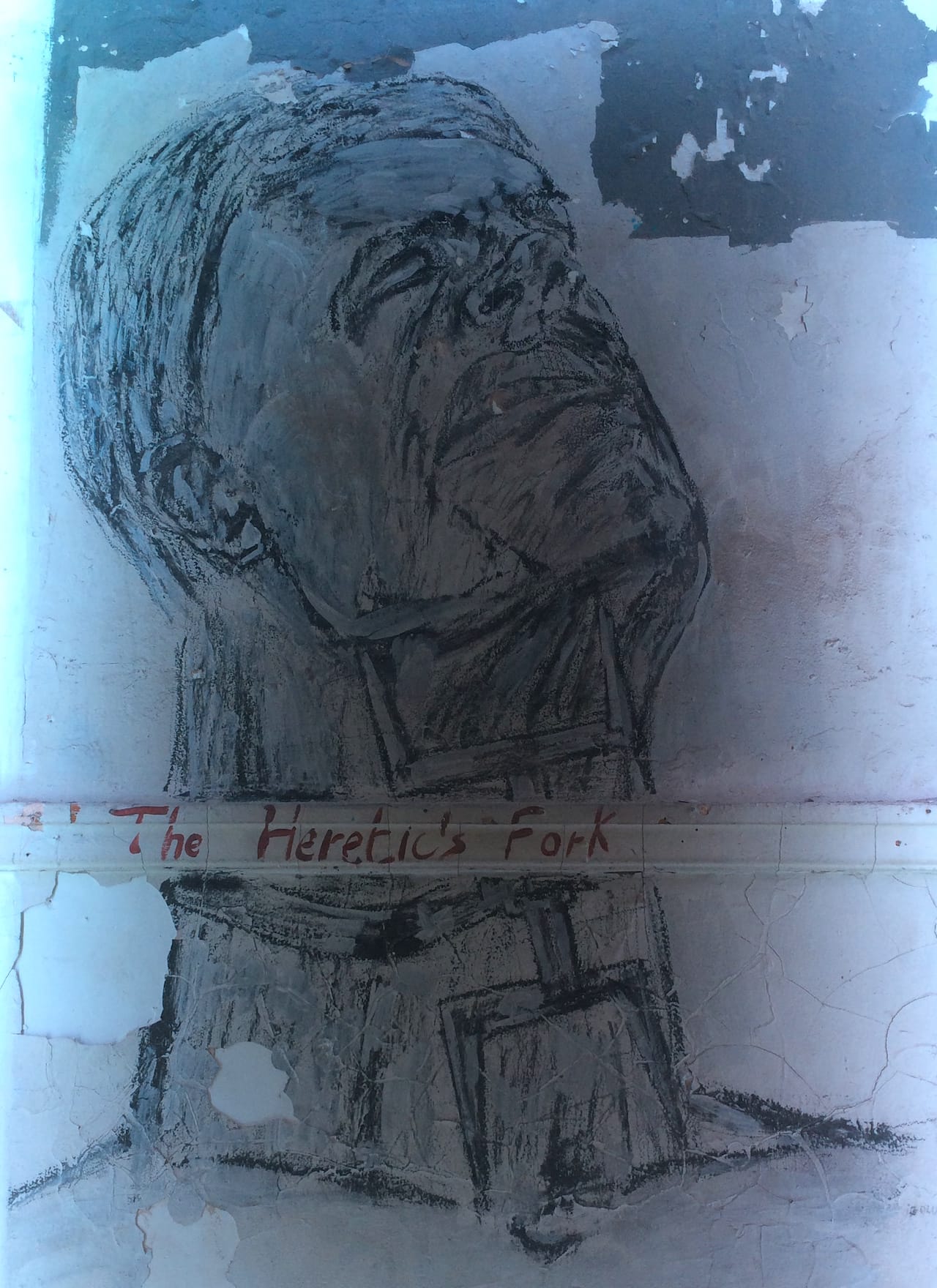 Leon Golub, "Heretic's Fork" (1989), in the LGBT Center's Kaplan Assembly Hall